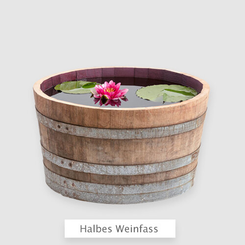 Weinfass-halbiert-Miniteich