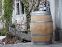 225L Weinfass als Stehtisch - natur unbehandelt