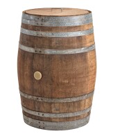 225l Weinfass als Regentonne - massives Eichenfass naturbelassen Farbe: Dunkel, Deckel: Deckel mit Kordel / Seil, Wasserhahn: Messing: Höhe 20 cm, Behandelt: geölt
