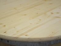 Tischplatte aus Holz mit Klarlack für Weinfass Stehtisch