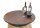 Tischplatte aus Holz - Nussbaumfarben - für Weinfass Stehtisch Bohrung: Mit Bohrung inkl. Schrauben, Durchmesser: 80 cm