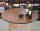 Tischplatte aus Holz - Nussbaumfarben - für Weinfass Stehtisch Bohrung: Mit Bohrung inkl. Schrauben, Durchmesser: 80 cm