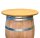 Tischplatte aus Holz mit Eichenlasur für Weinfass Stehtisch Bohrung: Ohne Bohrung, Durchmesser: 80 cm