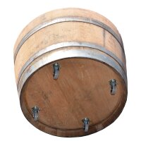 Barril macetero en madera de roble natural, posible también como mini estanque