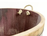 Barril macetero en madera de roble natural, posible también como mini estanque:  Con orificios de drenaje,con aceite,Con ruedas,con asas