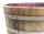 D 70cm - Rustikales Weinfass halbiert als Pflanzkübel aus Eichenholz - Landhausstil rustikal Oberfläche: Geölt, Rollen: mit Rollen, Trageschlaufen: ohne Schlaufen, Ablaufbohrungen: mit Bohrung (bepflanzen)