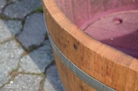 Barril macetero en madera de roble de alta calidad, tratado con aceite de linaza