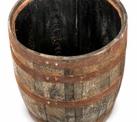 190L Whiskyfass, Eichenfass geöffnet als Regentonne: Ohne Deckel, ohne Wasserhahn, Oberfläche: geölt