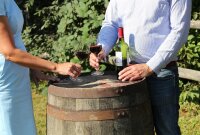 190L Whiskyfass, Eichenfass geöffnet als Regentonne: Ohne Deckel, ohne Wasserhahn, Oberfläche: geölt